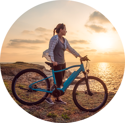 Electric bike on a beach